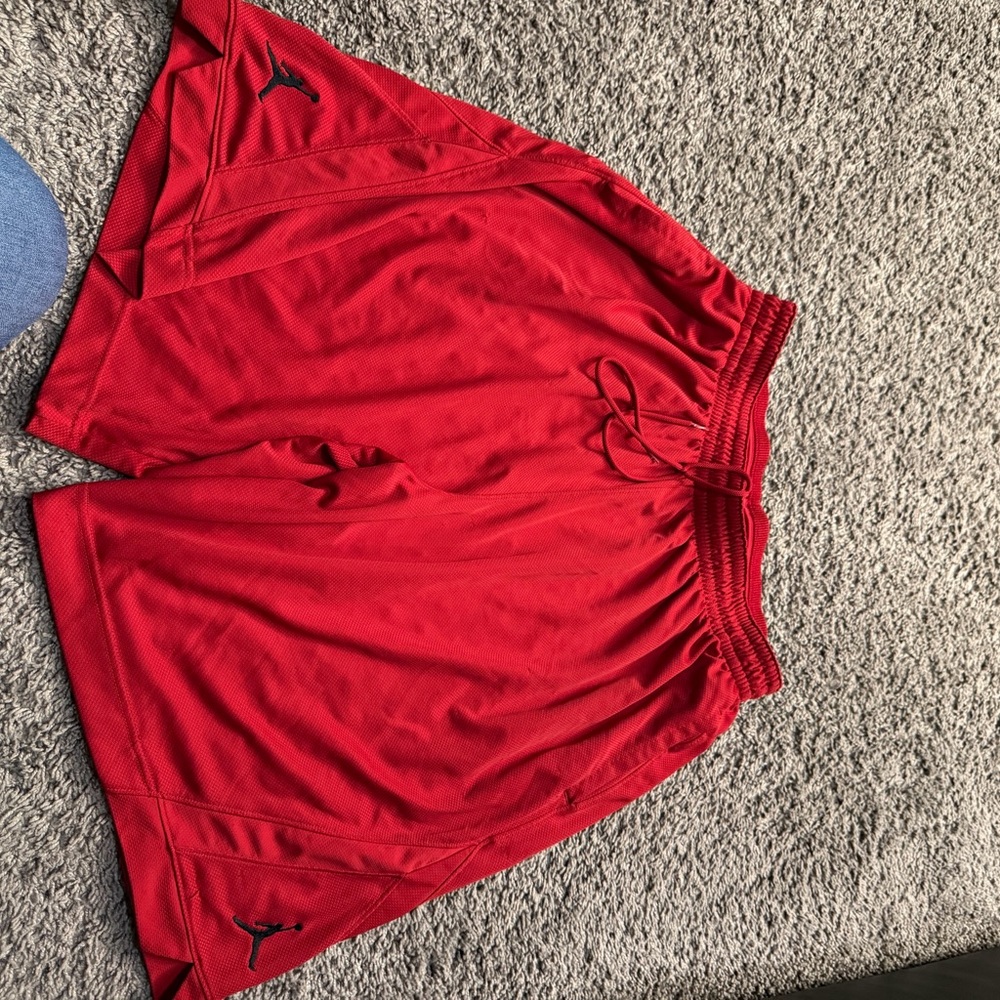 Red Athletic Shorts with Logo